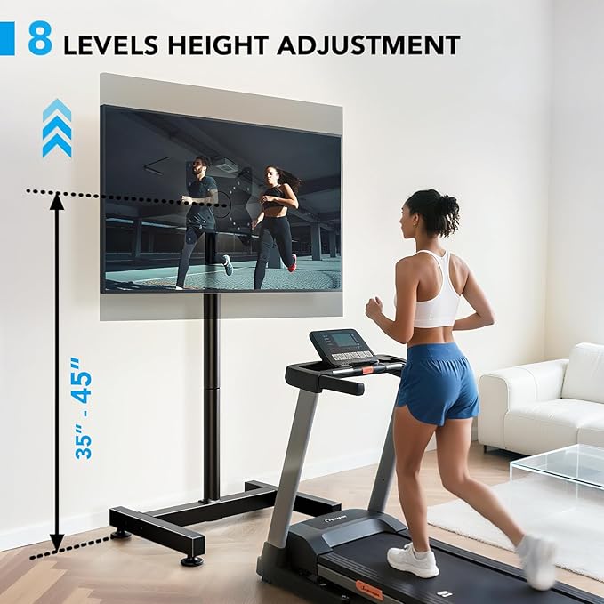 AX WABER TV Floor Stand for 13-50 inch Screens Holds up to 77lbs, Tilting and Height Adjustable Monitor Floor Stand Mount,Tall Standing TV Stand for Bedroom, Dorm Room, Office, Max VESA 200x200mm