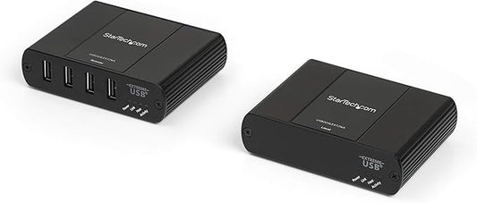 StarTech 4 Port USB 2.0 Extender Over Ethernet/IP Network Hub - Up to 330ft (100m) - USB Over Gigabit LAN or Direct Cat5e/Cat6 Cable (RJ45) Extender Adapter - USB Extender Kit (USB2G4LEXT2NA)