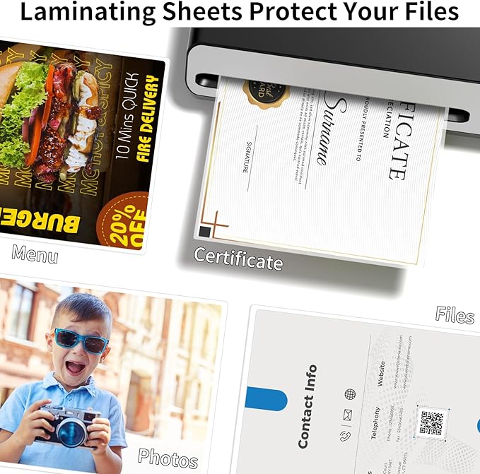 Thermal Laminating Sheets, 9” x 11.5” Laminating Sheets, 3 Mil Thickness Clear Laminating Pouches, Compatible Thermal Laminators, 50 Packs.