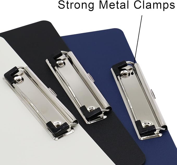 BOMEI PACK Office Plastic Clipboards, 12Pack Low Profile Assorted Colors Clip Boards Pack, 12.5 x 9 Inch A4 Letter Size