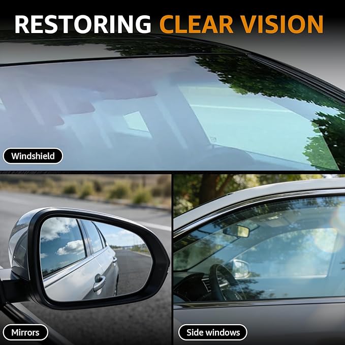 Automotive Oil Film Cleaning Brush, Glass Oil Film Remover for Car Windshields and Windows, Removes Oil Film & Smudges, Helps Improve Glass Clarity for Safer Driving