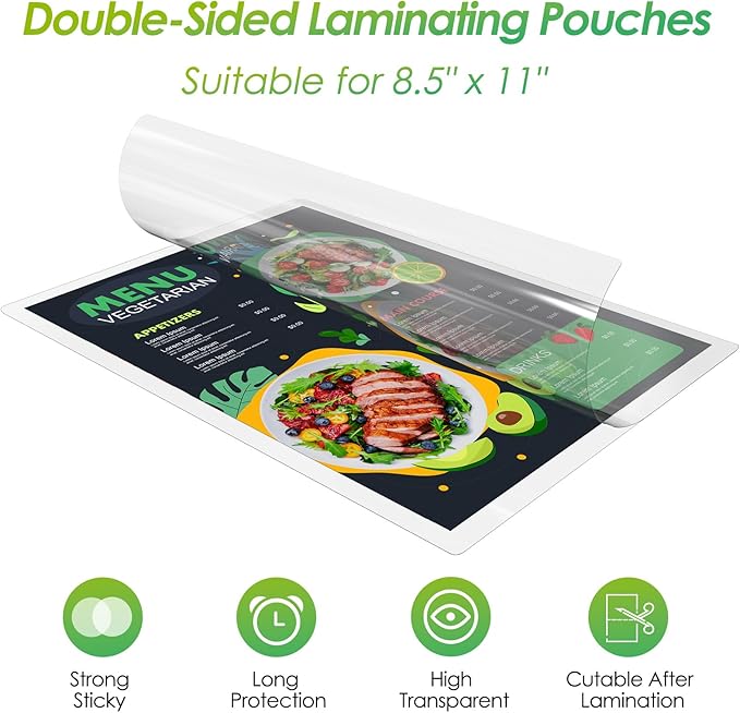 KTRIO 10 Pack Self Sealing Laminating Sheets 8.5 x 11, 10 Mil Thick Self Adhesive Laminating Pouches, Clear Lamination Sheets, 9 x 11.5 Laminate Sheets, No Laminator Machine Needed, No Heat, Office