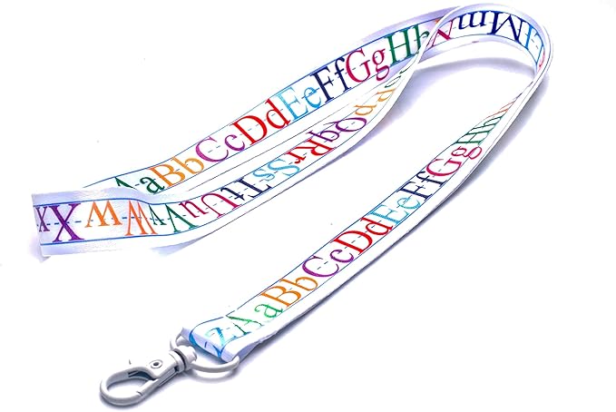 EASTEX Teacher Lanyard Keychain - ABC Alphabet Badge Lanyard for Keys Whistle - ID Card Holder Keychain - Math Periodic Table
