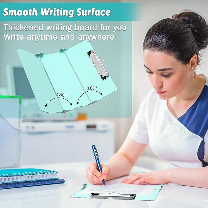 Nursing Clipboard Foldable Clipboard Medical: Edition Cheat Sheets Aluminum 3 Layers Foldable Clipboards Nursing Pocket Size Profile Clip Nurse Clipboards Notepad for Nurses Students and Doctors