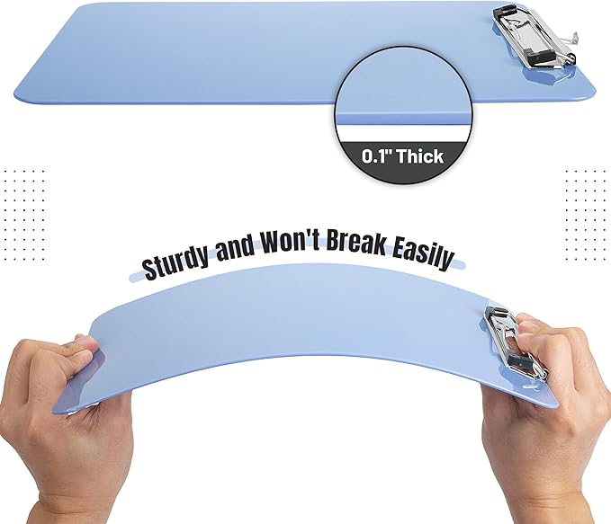 Mr. Pen- Plastic Clipboard, 12.5” x 9”, Cyan Blue, Clipboard Plastic, Low-Profile Metal Clip with Retractable Hanging Hole