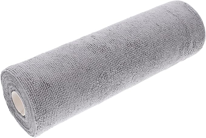 Microfiber Cleaning Cloths Roll 20pcs 25Cm Square Tear-Away Reusable Absorbent Towels for Kitchen and Household Cleaning Gray