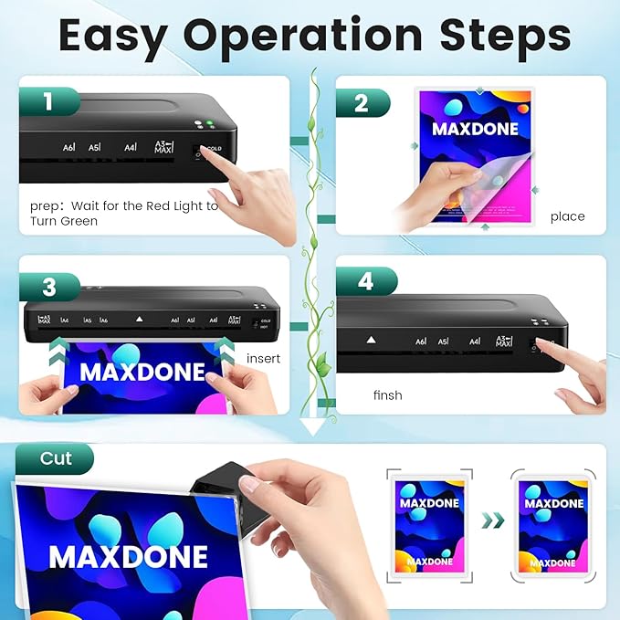 Laminator Machine 13 Inch Laminators - Laminating Machine 11x17 Cold Thermal Laminator Lamination Machine with Sheets, A3 Laminater Personal Laminator for Teachers, Fast Warm for Home Office School