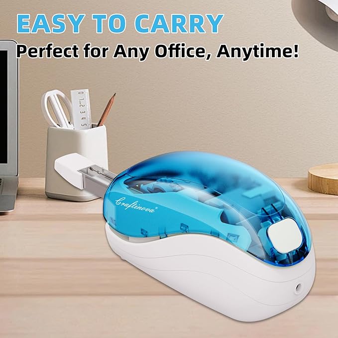 Electric Stapler,Including 2000 Staples and 1 Staple Remover, Suitable for Palm Size and high Comfort，25 Sheet Capacity, AC Adapter or Battery Powered，Battery not Included