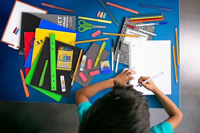 Trail maker Bulk Back to School Supplies 60 Piece Bundle Kits for Girls, Boys, Kids | Back to School Supply Box Set Includes Notebooks, Folders, Headphones, Ruler, Folders, More (12 Kits)