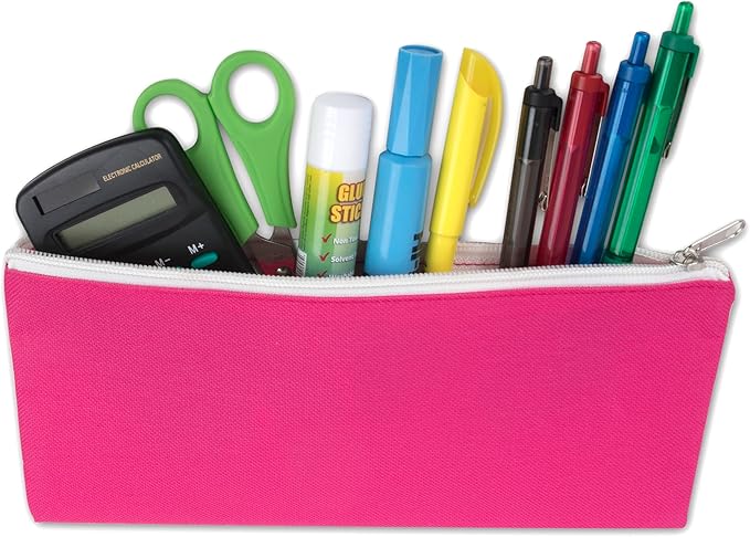 Trail maker Bulk Pencil Case Bags Bundle with Zipper for Kids, School, Offices | Colorful Pencil Pouches in Bulk Packs