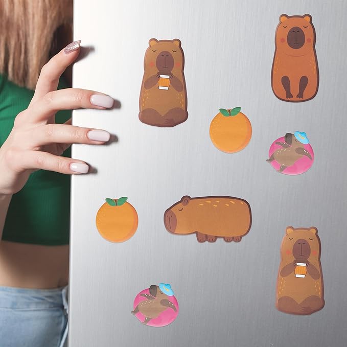 B1ykin Cute Sticky Notes Set - Don’t Worry Be Capy Self-Stick Notes Pad, 550 Sheets Writing Memo Pages Sticky Notepad for Teacher Appreciation Gift School Office Party Favors Supplies (Capybara)