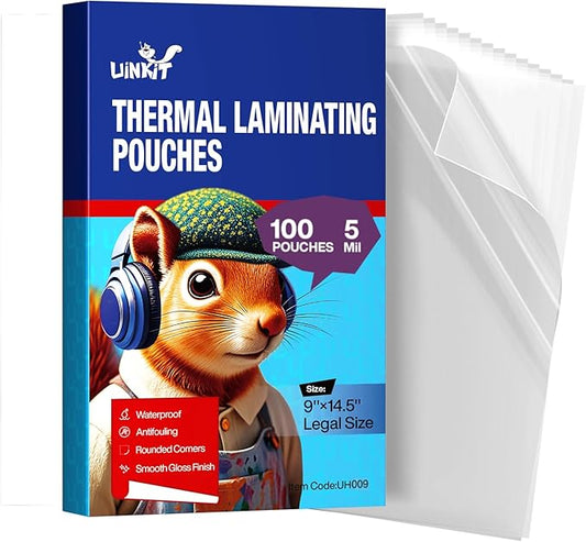 Uinkit 5mil Legal Size Laminating Pouches, 100 Pack Laminating Sheets 8.5x14 Inches - Maximum Protection for Heavy Duty Menus, Safety Protocols, Machine Manuals & Outdoor Signage with Laminator