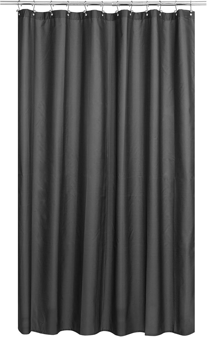 N&Y HOME Fabric Shower Curtain or Liner Extra Long 72 x 84 Inches - Washable Hotel Quality Cloth Shower Curtain for Bathroom - Graphite Gray, 72x84