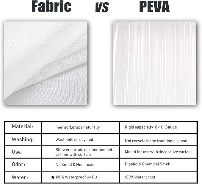 Barossa Design Waterproof Fabric Stall Shower Curtain Liner Microfiber 32" W x 72" H - Hotel Quality, Machine Washable, White Shower Liner for Narrow Bathroom, 32x72