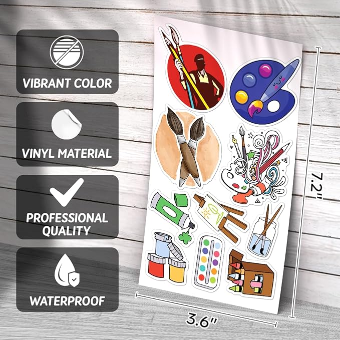 Cute Cartoon Art Supplies Vinyl Stickers Pack for Kids Students Teachers Painters DIY Crafts Laptop Notebook Decoration 50pcs Bedroom Bike Bumper Wall Hat Water