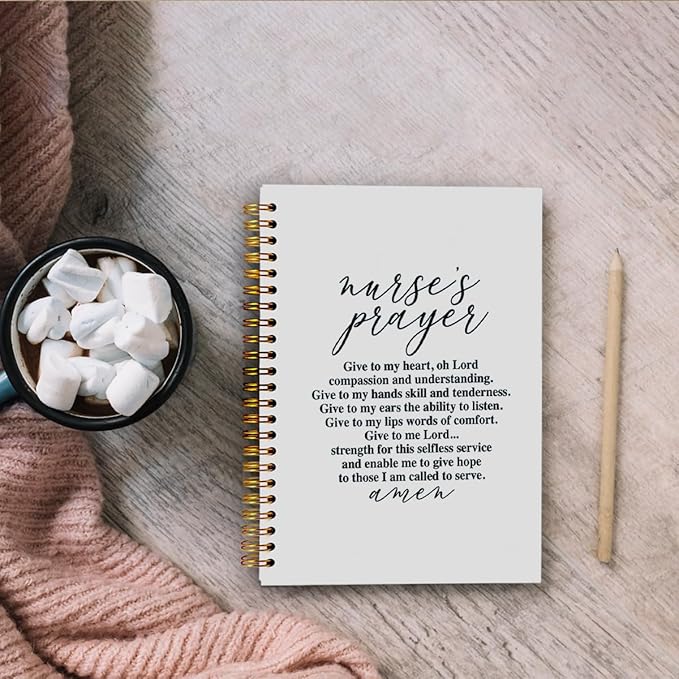 Nurse Notebook, Nursing Notebook, Nurse Appreciation Gifts, Registered Nurse RN Gifts, Nurse Practitioner Gifts, Nurse Office Supplies, Nurse's Prayer Spiral Notebook 5.5x8.3 Inches