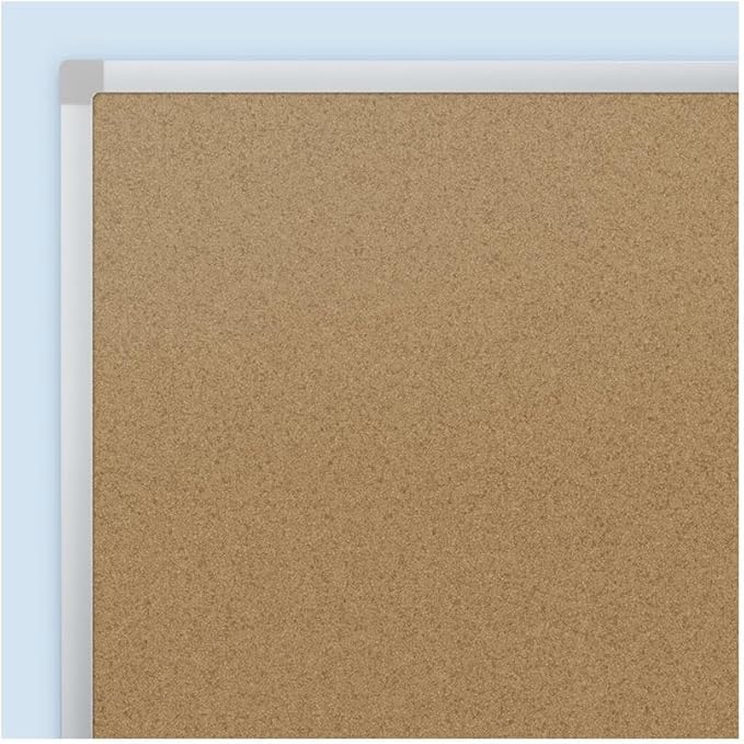 Mead Corkboard, 24" x 18" Bulletin Board, Aluminum Frame Cork Board (85360)