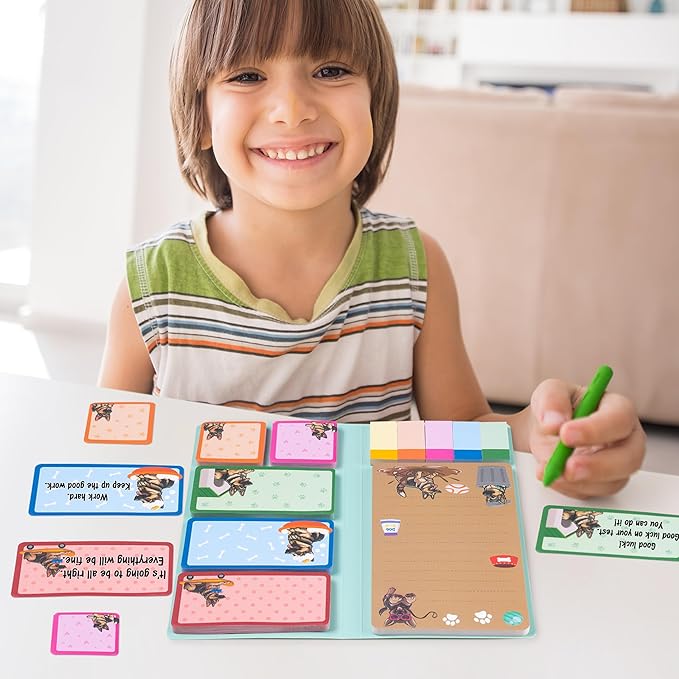 B1ykin Cute Sticky Notes Set - I Just Really Like German Shepherd Self-Stick Notes Pad, 550 Sheets Writing Memo Pages Sticky Notepad for Teacher Appreciation Gift School Office (German Shepherd)