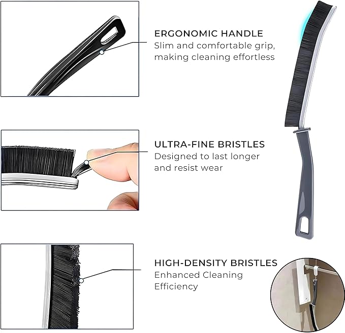 5PCS Crevice Gap Cleaning Brush & Dryer Lint Brush Vent Trap Cleaner - Refrigerator Condenser Coil Brush & Hard Bristle Cleaning Tool Kit for Household Use