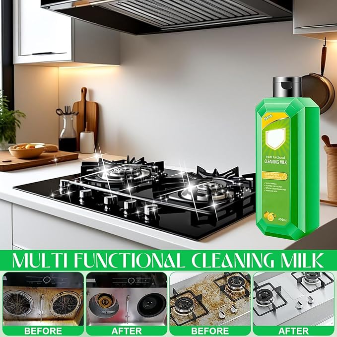 Cleaning Milk House Cleaner, Powerful Multifunctional Concentrated Cleansing Lotion, Multi Functional Effective Cleaning Milk for Household Kitchen to Heavy Oil Stains - 10.6 Fl oz