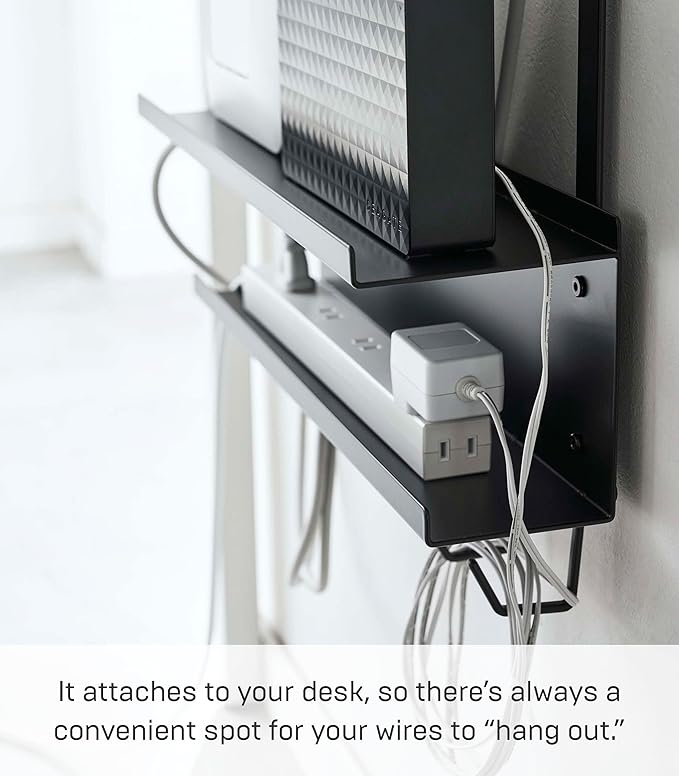 YAMAZAKI Home Smart Under-Desk Cable & Router Storage Rack Organizer Rack For Minamlist Office - Steel