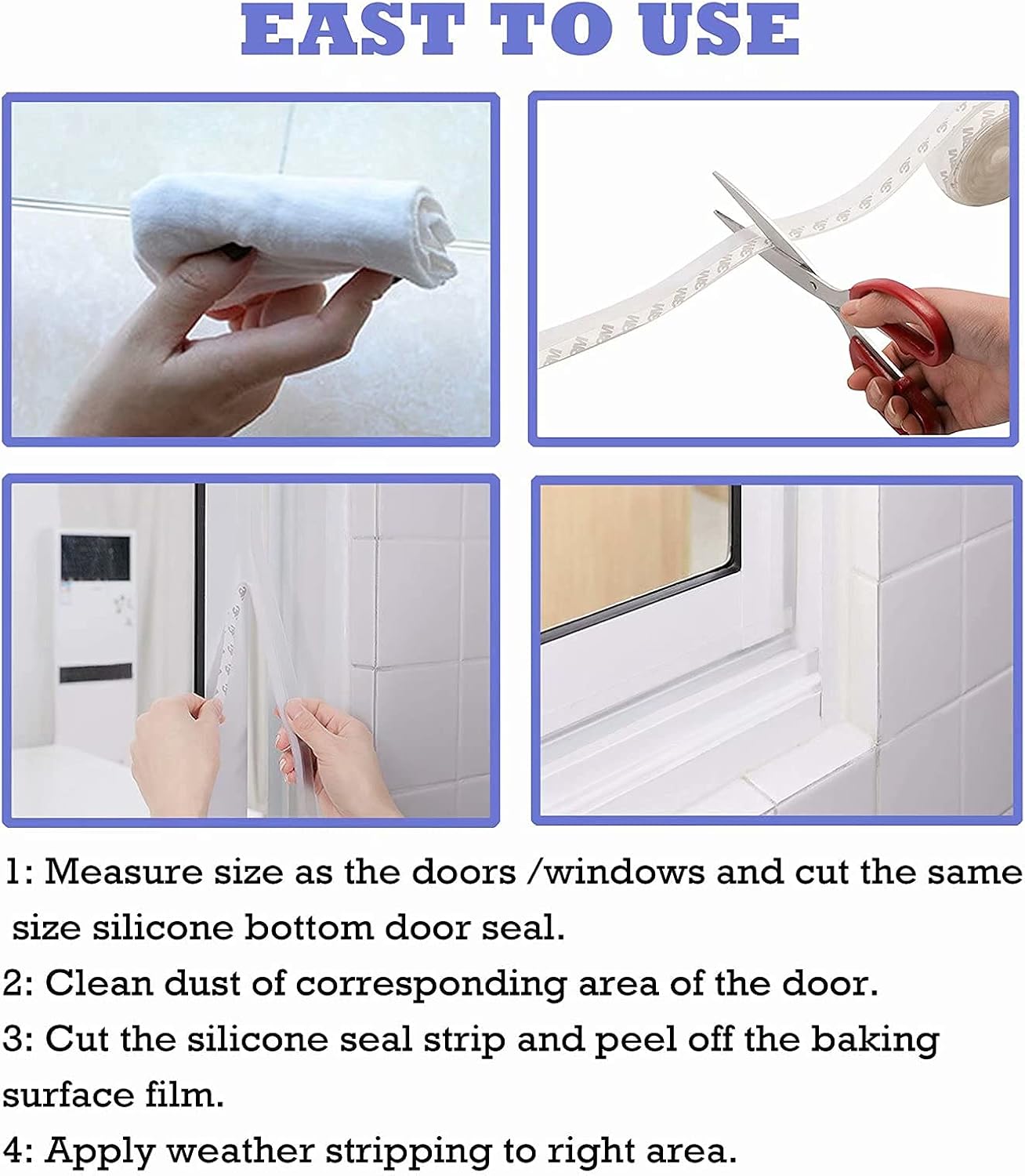 Weather Stripping Door Seal Strip,Door Strip Bottom for Doors Silicone Sealing Sticker Adhesive for Doors and Windows Gaps of Anti-Collision Silicone 5M/16FT (25MM, Transparent)