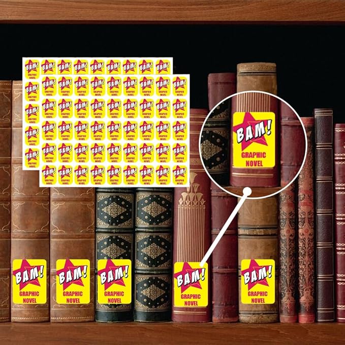 Genre Book Spine Labels | Library Classification Stickers Graphic Novels 450pcs