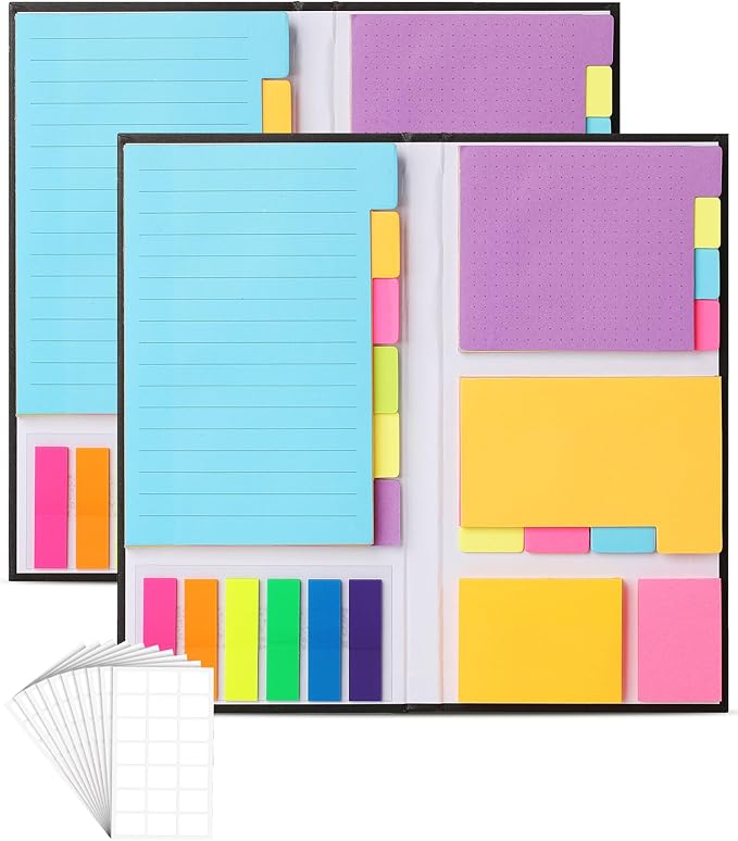 Mr. Pen- Sticky Note Set, 2 Sets, 820 pcs, Vibrant Colors, Sticky Notes Tabs, Divider Sticky Notes, Office Supplies, Stocky Notes for Bible Journaling