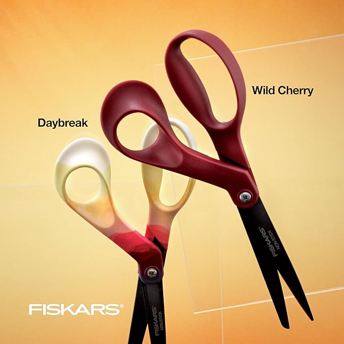 Fiskars Explore Scissors, Non-Stick Blades, Design Collection, Daybreak, 8 Inches