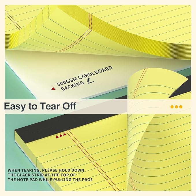 Yellow Legal Pads 8.5 x 11 College Ruled - 20 Pack Yellow Paper Tablets 8 1/2 x 11 Note Pads - Perforated Yellow Pads 8.5 x 11 Double-Size Printing Notepad 30 Sheets Each Note Pad for Office School