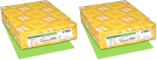 Neenah Astrobrights Premium Color Paper, 24 lb, 8.5 x 11 Inches, 500 Sheets, Martian Green (WAU21801) (Pack of 2)