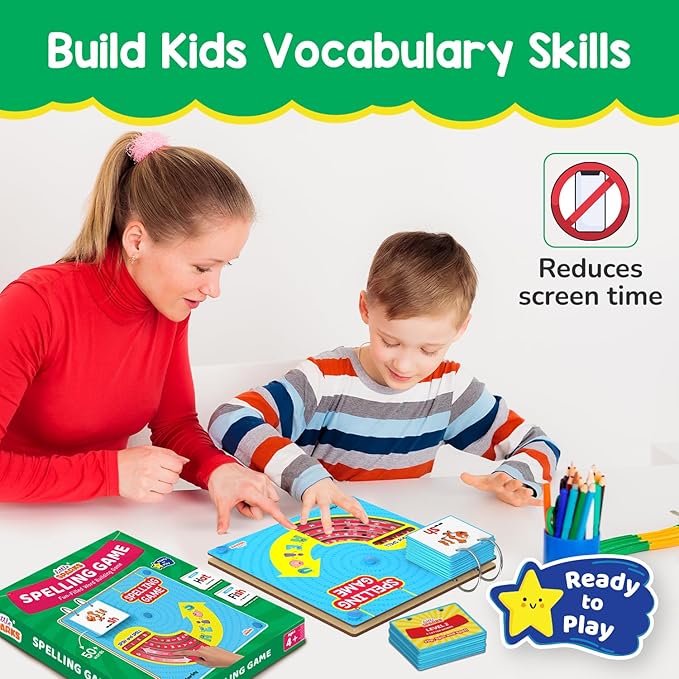 Smartivity Spelling Game Learning Toy for Kids 4-8 Years Old,50+ Picture Cards,Birthday Gift,Educational Word&Vocabulary Building Toy with Rotating Letter Wheels