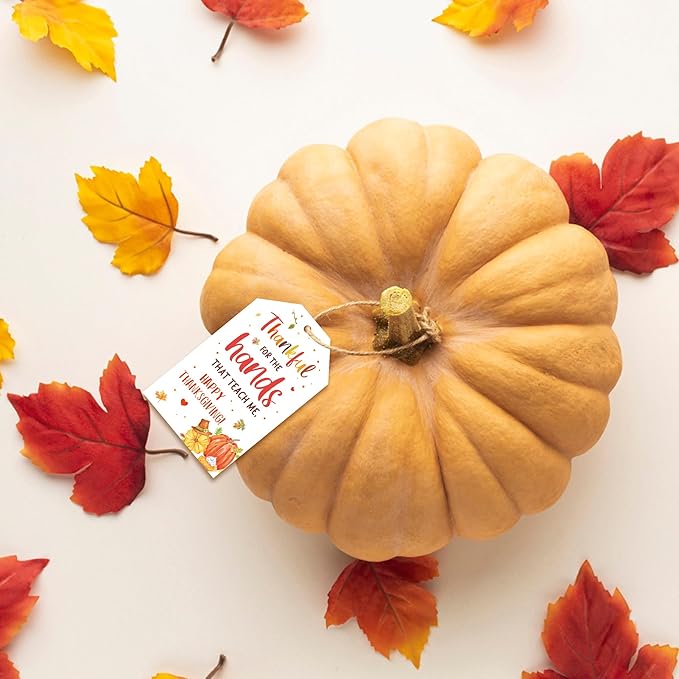 Thanksgiving Teacher Appreciation Gift Tags, Fall Teachers Hand Soap Thank You Tag, Harvest Festival PTA PTO Autumn Faculty School Party Favor Tag