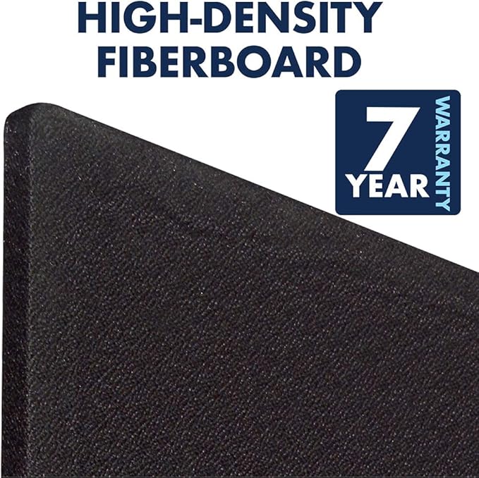 Quartet Bulletin Board, Fabric, 3' x 2', Frameless, High-Density Fiberboard, Oval Office, Black (7683BK)
