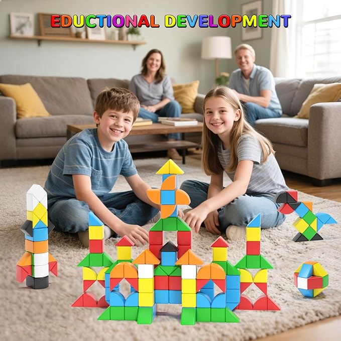 84pcs Magnetic Blocks,Toys for 3 Year Old Boys & Girls, Sensory Toys for Kids with Autism, STEM Preschool Montessori Toys for Toddlers 3-5, Christmas Toys Birthday Gifts for Grandkids