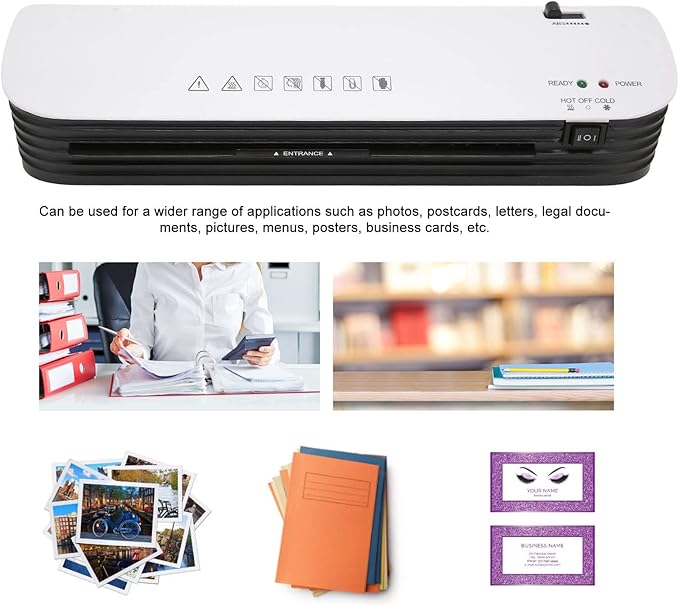 ASHATA SL299 Thermal Laminator Machine, 9 inch Hot Cold Laminating Machine with Paper Cutter and Corner Rounder, Anti Jam Lamination Machine for Laminate Recipe Cards, Photos and