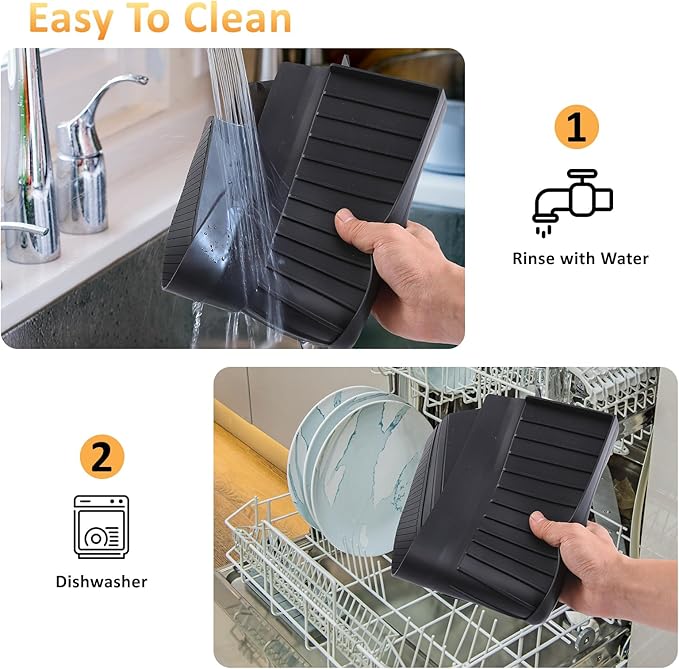 Sink Edge Protector with Suction Cup 4"x24", Silicone Sink Splash Guard for Kitchen & Bathroom, Protect Countertop from Scratches, Stains, for Stainless Steel Granite Quartz-Black