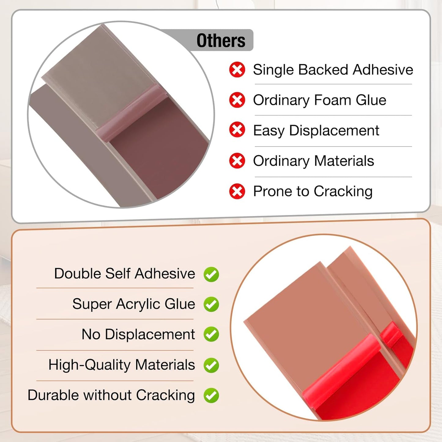 Floor Transition Strip Self Adhesive Vinyl Door Threshold for Doorways Carpet Edging Trim Overlap Edge Reducer for Laminate Floor, Carpet, Tile (Light Brown Wood Grain, 2/5" to 3/5", 6.6Ft)