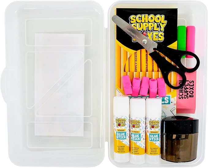 School Supply Boxes | K-5 Bundle (1 Box) | Back to School Essentials Kit for Students & Teachers | Includes Wide-Ruled Paper Products, Crayons, Markers, Colored Pencils, & More