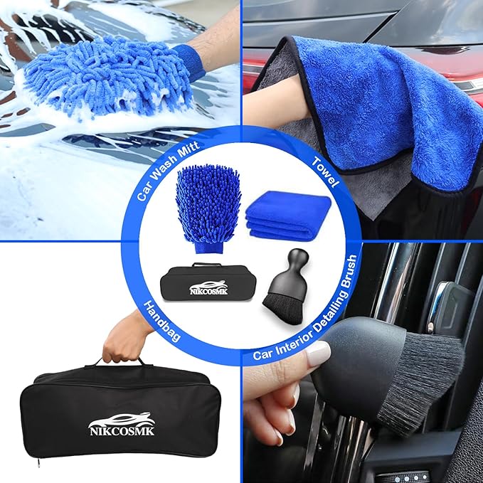 Car Detailing Kit, 18Pcs Car Detailing Brush Set, Car Cleaning Kit, Drill Brush Set, Car Detailing Brushes, Tire Brush - Car Wash Kit, Car Cleaning Tools brushes for Interior, Exterior, Wheels