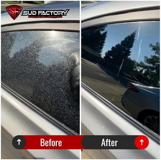 Sud Factory Hard Water Spot Remover for Glass Spotless X2 - Removes Water Stains from Shower Doors, Car Windows, Windshields - Professional Strength 16oz