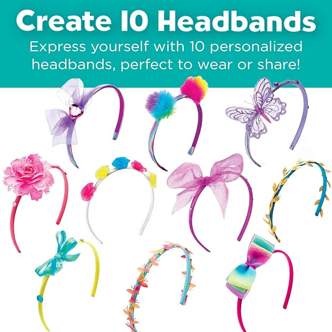 Creativity for Kids Fashion Headband Making Kit - Makes 10 DIY Headbands, Arts and Craft Kits, Kids Activities, Birthday Gifts for Girls (Ages 5+)