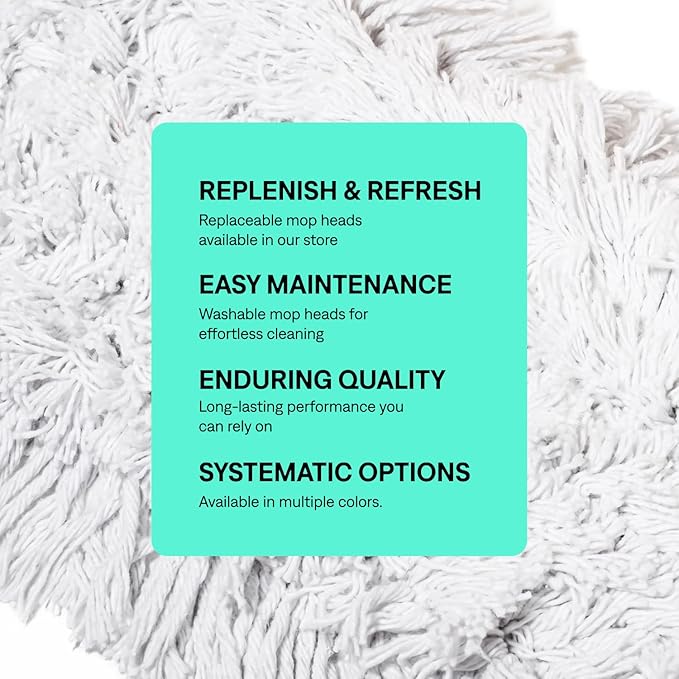 48 Inch Commercial Dust Mop Replacement Head – Reusable Cotton Dust Mop Refill for Floor Cleaning and Janitorial Use