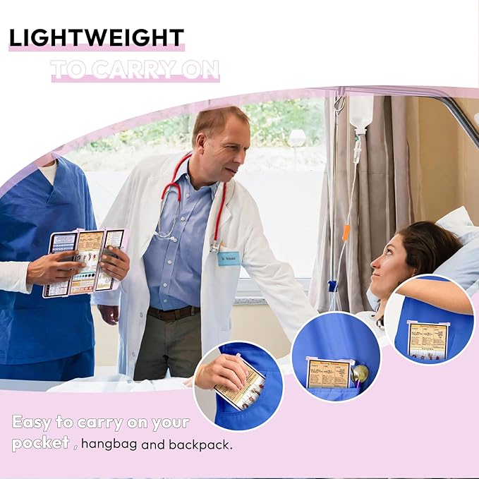 Nursing Clipboard Foldable, Foldable Clip Board w/Nursing Edition Medical Charts,3 Layers Aluminum, Nurse Note w/Low Profile Clip&Pen Clip for Students, Nurses and Doctors, Baby Pink