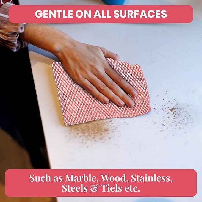 Disposable Cleaning Cloths, 50 Packs, 13.8"x15.8" Reusable Kitchen Towels, Soft Absorbent Multipurpose Household Cleaning Towels, Disposable Dish Cloths for Kitchen, Stove, Bathroom, Handy Wipes, Red