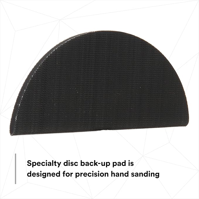 3M Hookit Half Round Pad 05792, 6 in, Medium Density Foam