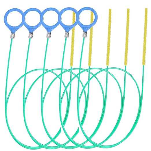 5Pcs Drain Snake, 51 Inch Flexible & Bendable Sink Drain Clog Remover Tool, Effective Toilet Snake for Kitchen Sink, Bathroom, Shower, Sewer Hair Clog Remover