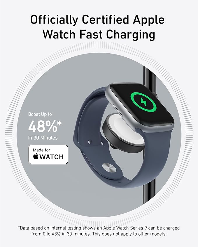 Anker MagSafe Charger Stand Compatible, iPhone 17 MagGo 3 in 1 Wireless Charging Station,Qi2 Certified 15W Wireless Charger, Desk Accessory, for iPhone 16/15/14/13 Series Apple Watch, AirPods