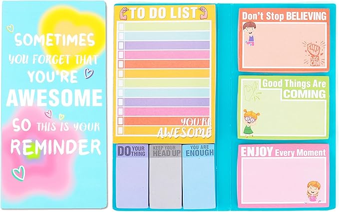 QPIXVB Post It Notes,Inspirational Gifts,550 Sheets Sticky Notes,Office Christmas Gifts,School Supplies College,Writing Memo Pads for Teacher Students Home School Supplies,Work Divider Tabs Bundle