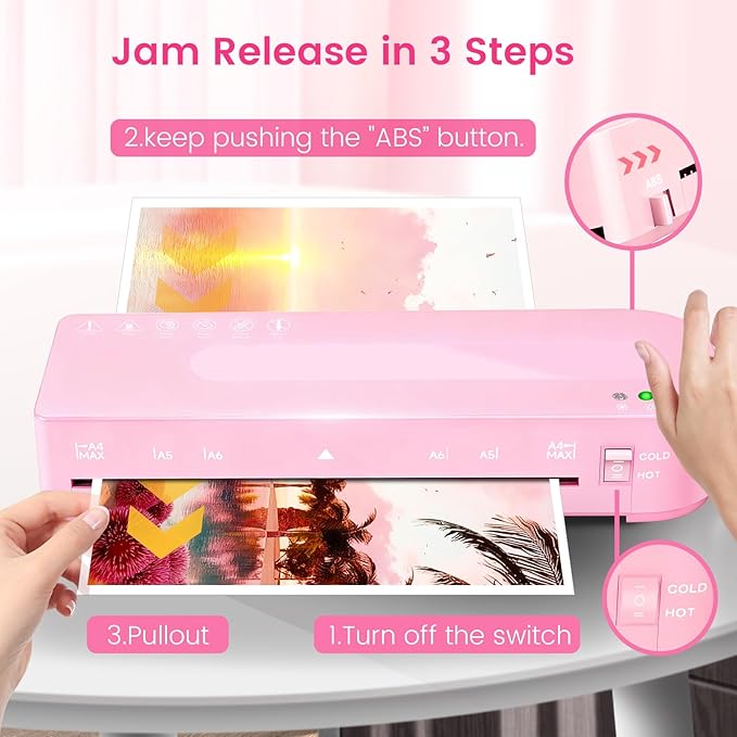 Laminator Machine with 20 Laminating Sheets, A4 Laminators Hot & Cold withTrimmer, 9 Inch Laminating Machine for Office, School, Business and Home